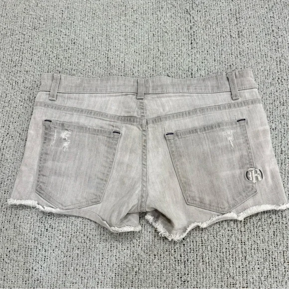 Rich & Skinny Gray Distressed Denim Shorts Size 27 Cutoff Frayed Hem Made in USA - Picture 6 of 10